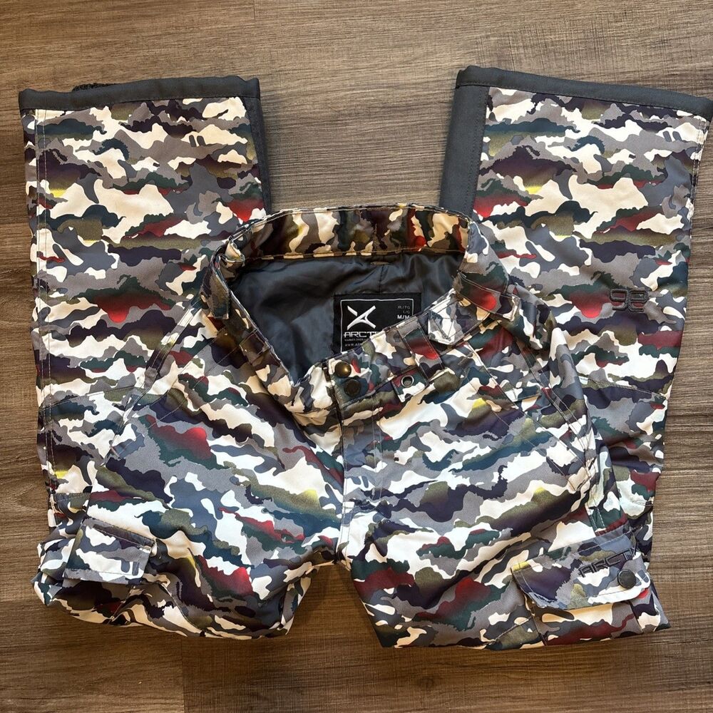 Arctix Kids Snow Pants with Reinforced Knees and Seat White Multi Camo Medium